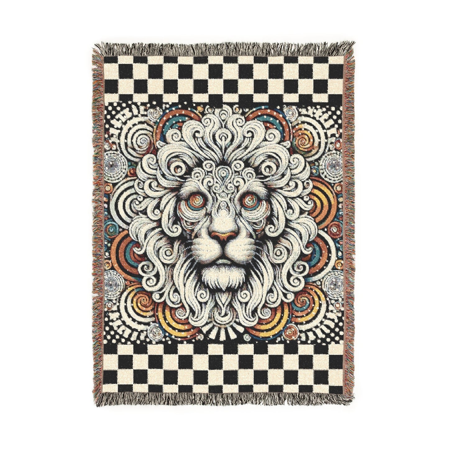 Cosmic Lion – Woven Blanket Artwork / 52’’ × 37’’ Home Decor