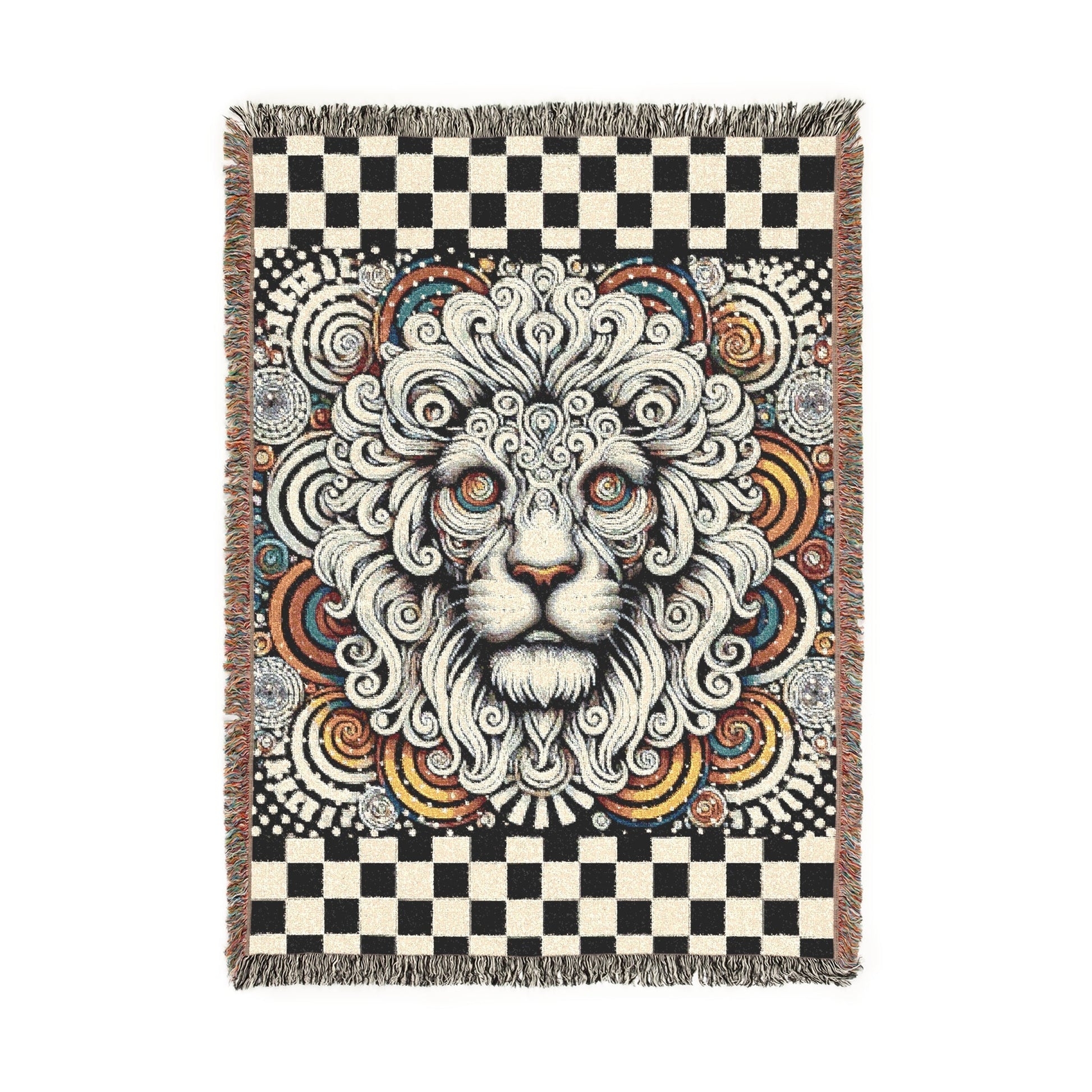 Cosmic Lion – Woven Blanket Artwork / 52’’ × 37’’ Home Decor