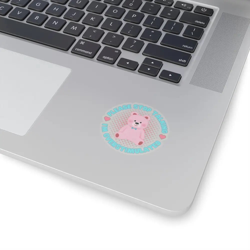 Cute Overstimulated Bear Kiss-Cut Stickers - Perfect for Laptops & Journals - Paper products