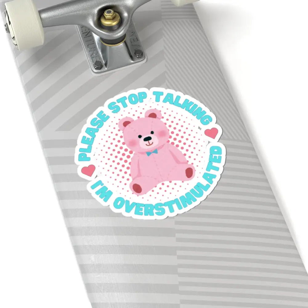 Cute Overstimulated Bear Kiss-Cut Stickers - Perfect for Laptops & Journals - Paper products