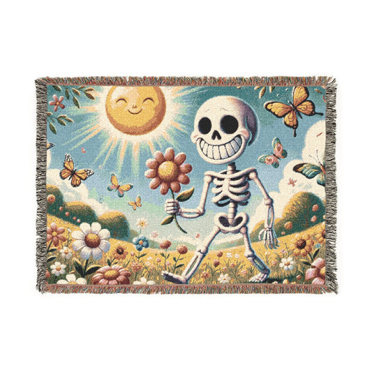 Dancing in the Sun☀️💀 – Woven Blanket Artwork / 52’’ × 37’’ Home Decor