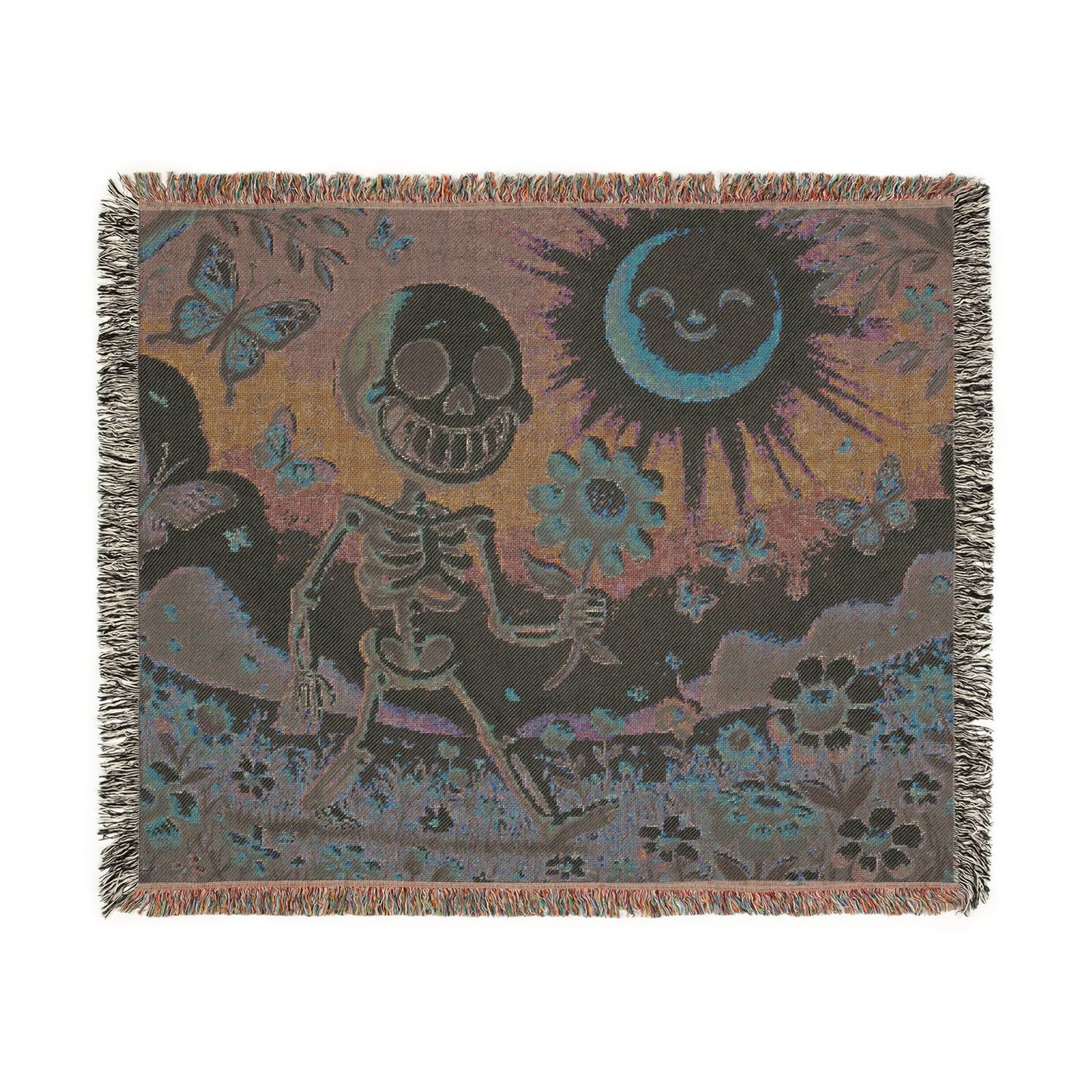 Dancing in the Sun☀️💀 – Woven Blanket Home Decor