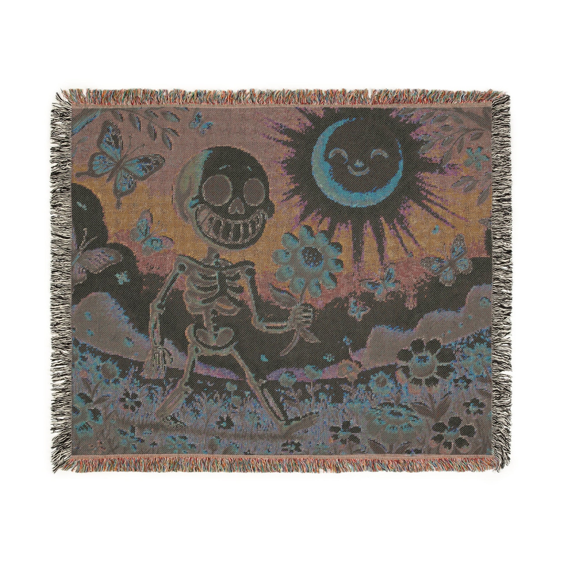 Dancing in the Sun☀️💀 – Woven Blanket Home Decor