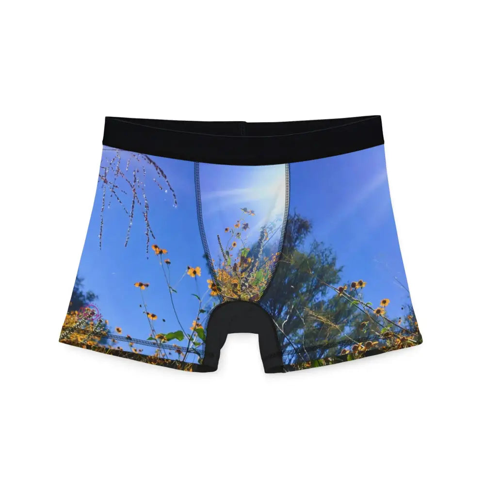 ’Desert Sun Ray’ Designer Boxer Briefs - S / Black stitching - All Over Prints