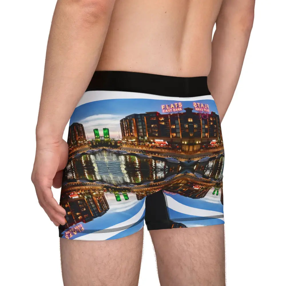 East Bank Flats Cleveland Blue Sky Stripe’ Mirror Boxers - All Over Prints