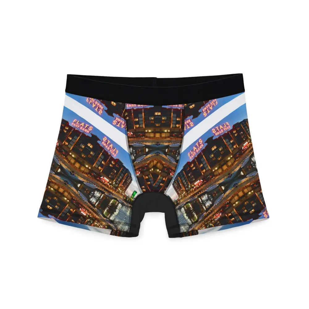 East Bank Flats Cleveland Blue Sky Stripe’ Mirror Boxers - S / Black stitching - All Over Prints