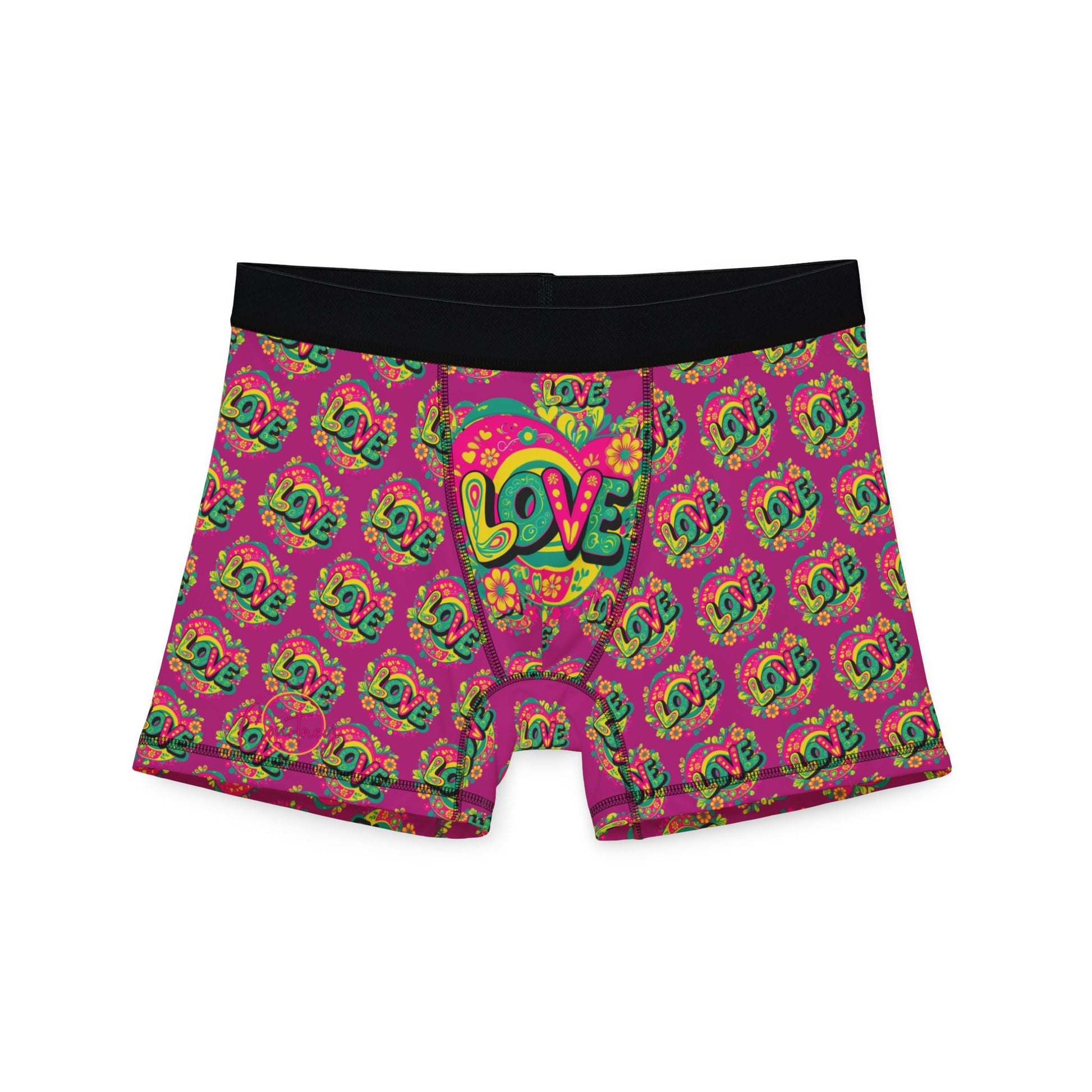 Electric Bloom Love Boxer Briefs S / Black stitching All Over Prints