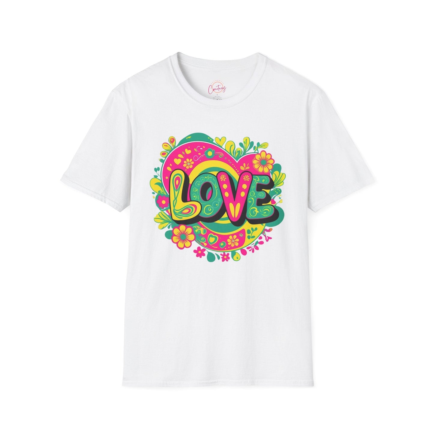 Electric Bloom Love Tee White / S T Shirt