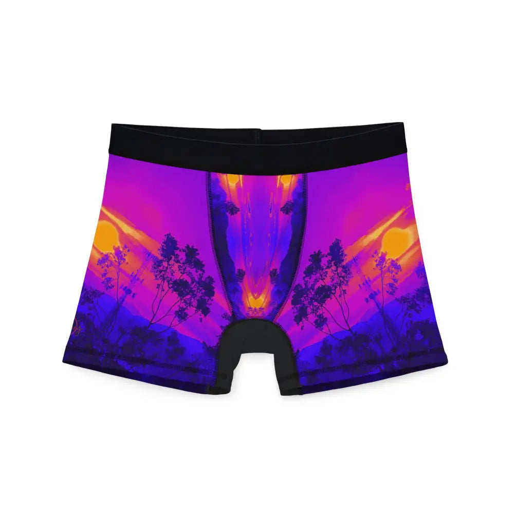 ’Electric Desert’ Technicolor Men’s Boxer Briefs - S / Black stitching - All Over Prints