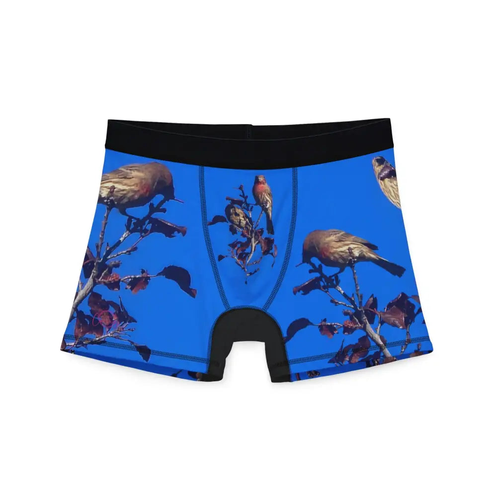 Finch-credible Boxers: ’Morning Perch’ Men’s Designer Underwear - S / Black stitching - All Over Prints