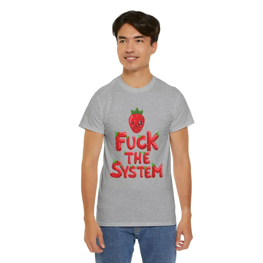 Fuck the System Strawberry Tshirt - T-Shirt