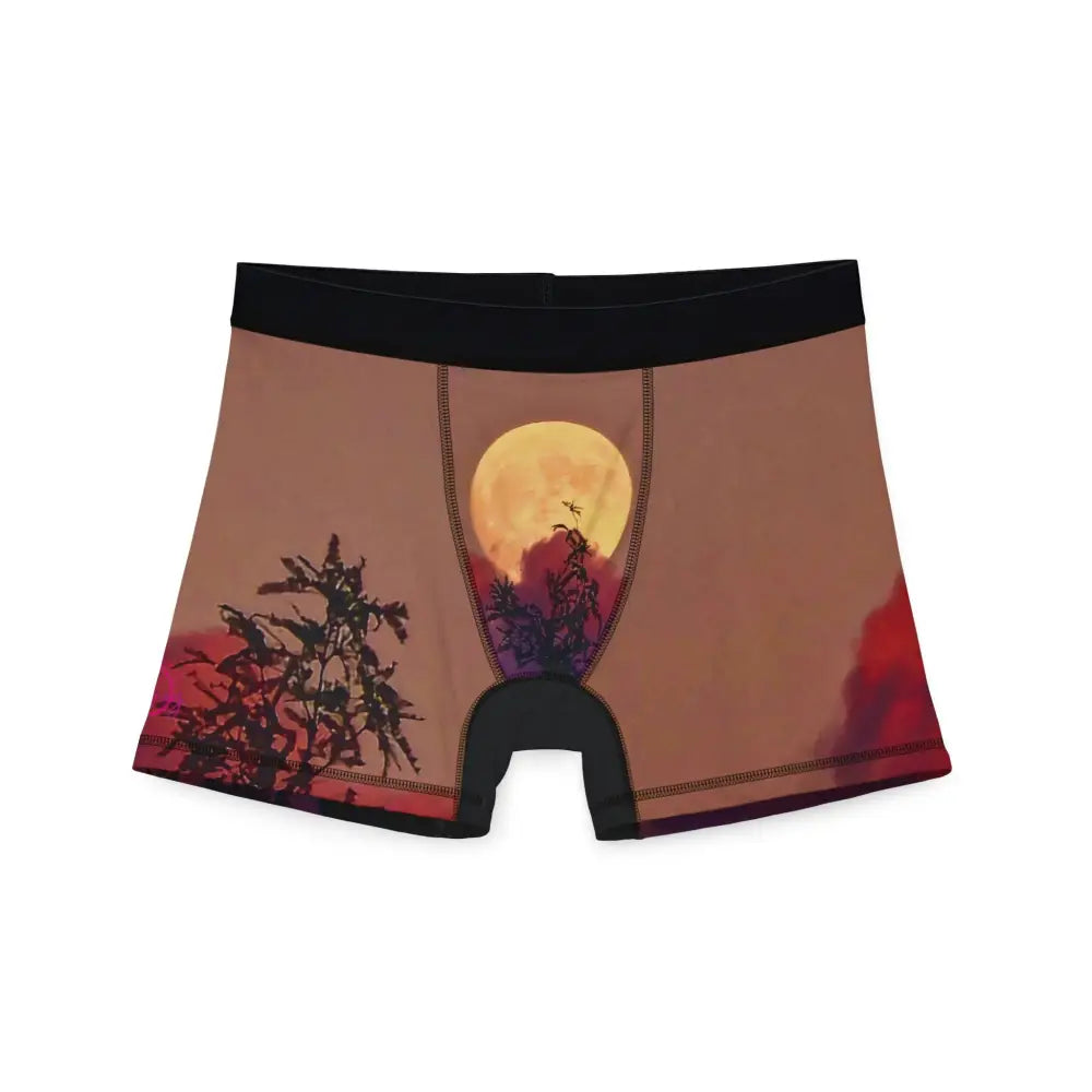 ’Full Monty Moon Rise’ Designer Boxer Briefs - S / Black stitching - All Over Prints