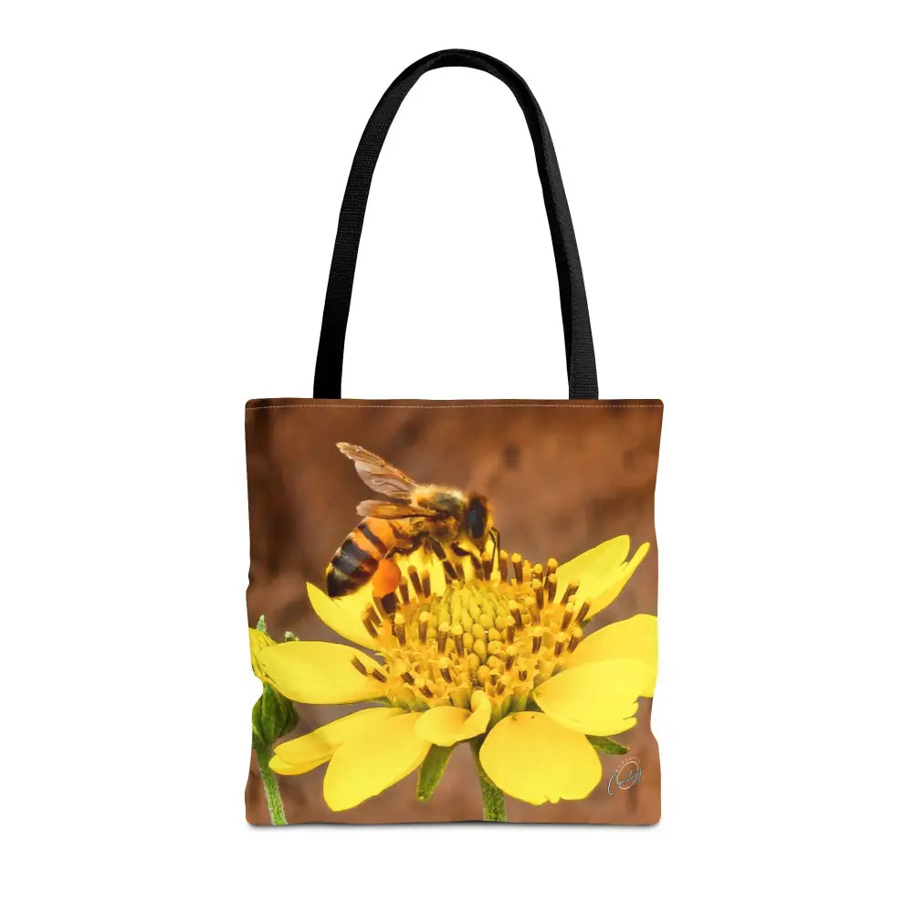 Golden Nectar Tote Bag - Original Photography Tote Bag - 16’’ × 16’’ / Black - Bags