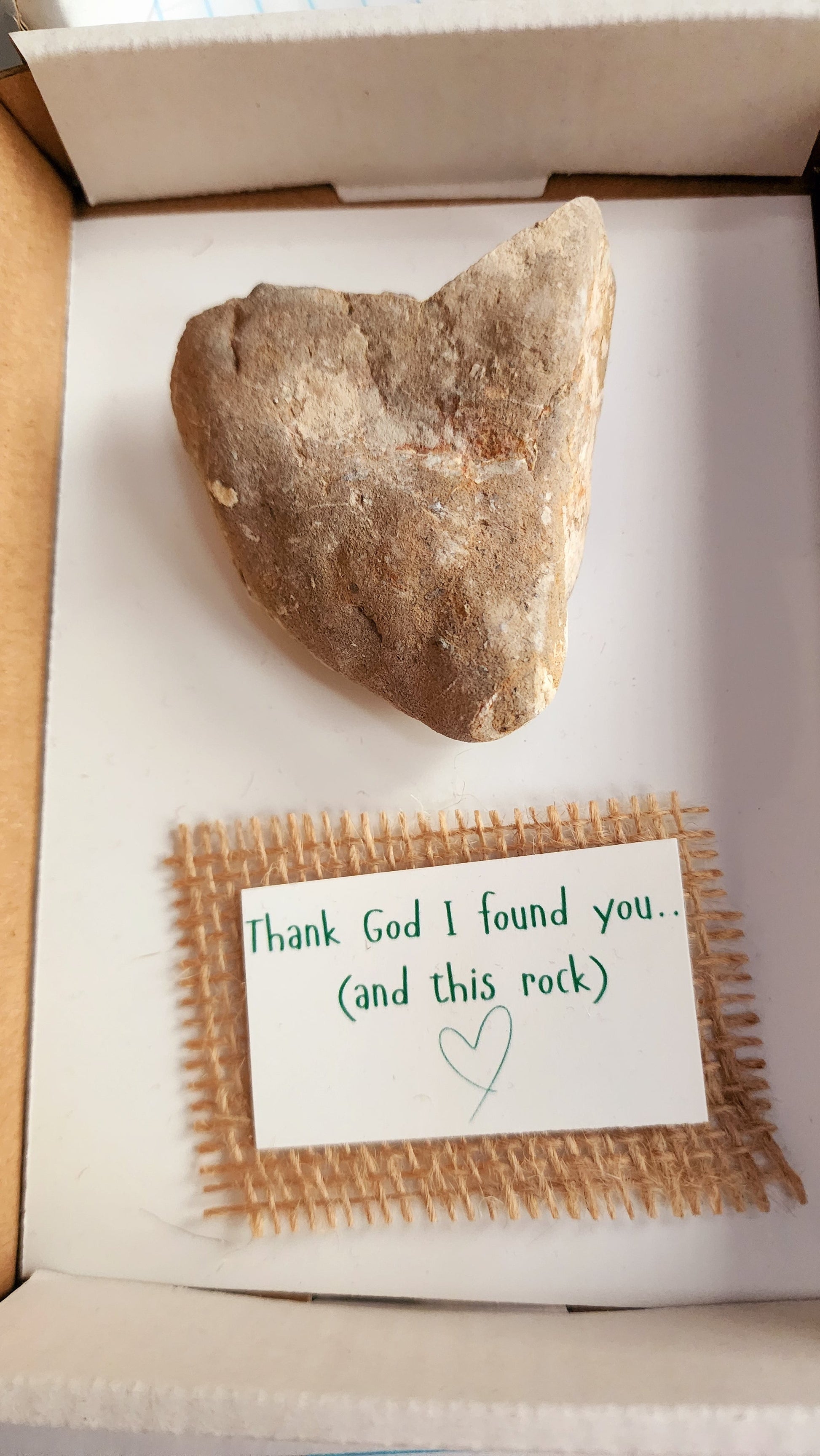 Heart Rock Love Notes – Greeting Card Love Note (1–2’’ Natural Heart Rock with Handmade Card)