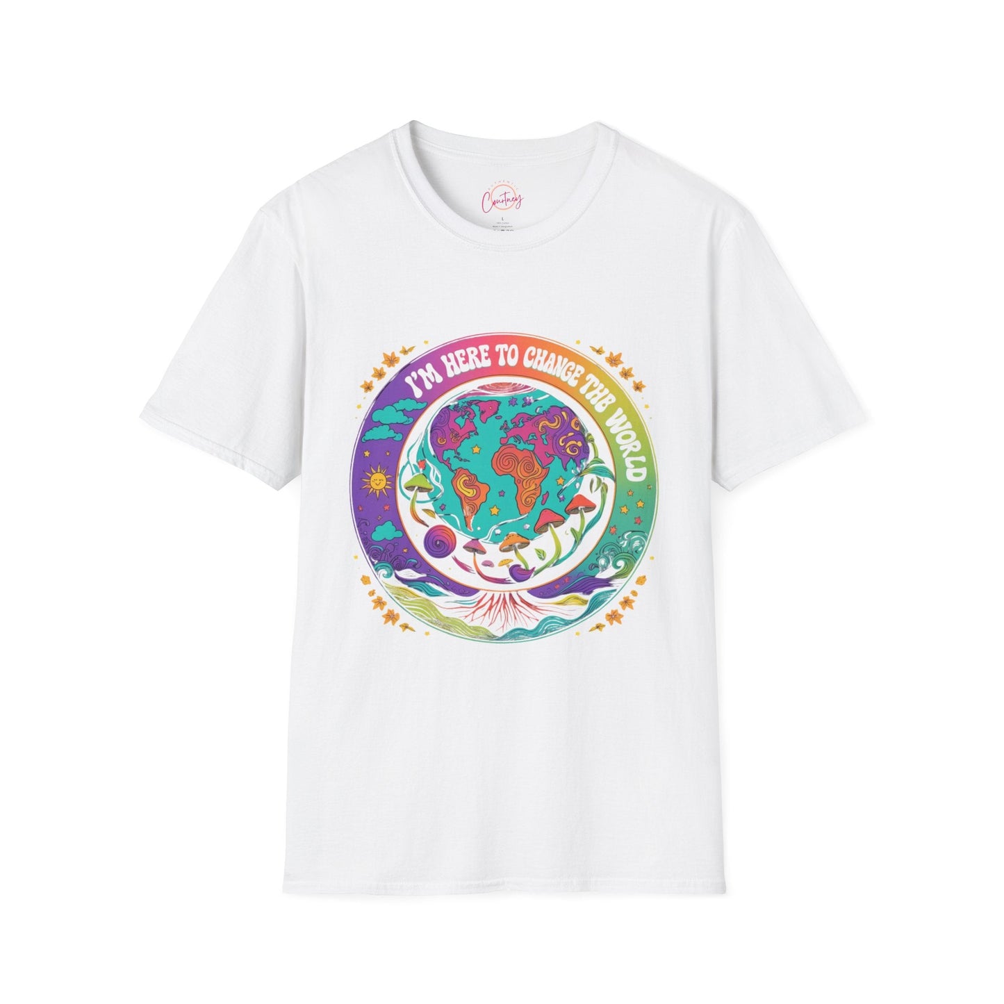 “I’m Here to Change the World” Tee – Psychedelic Soul Edition - L / White - T-Shirt