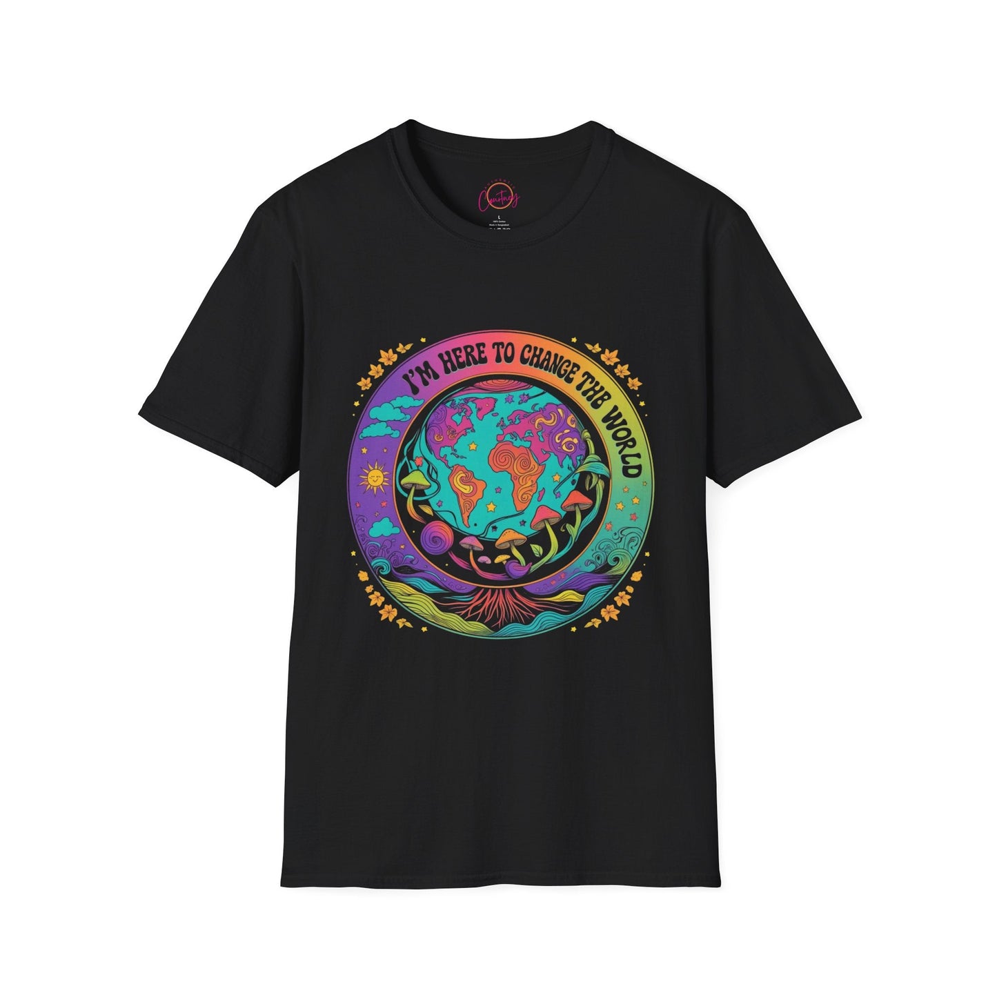 “I’m Here to Change the World” Tee – Psychedelic Soul Edition - XS / Black - T-Shirt