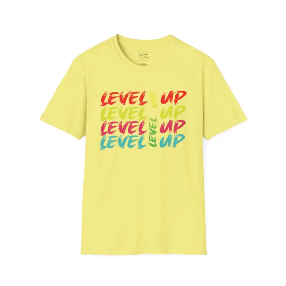 Level up tshirt | Level up teeshirt - Cornsilk / S - T-Shirt