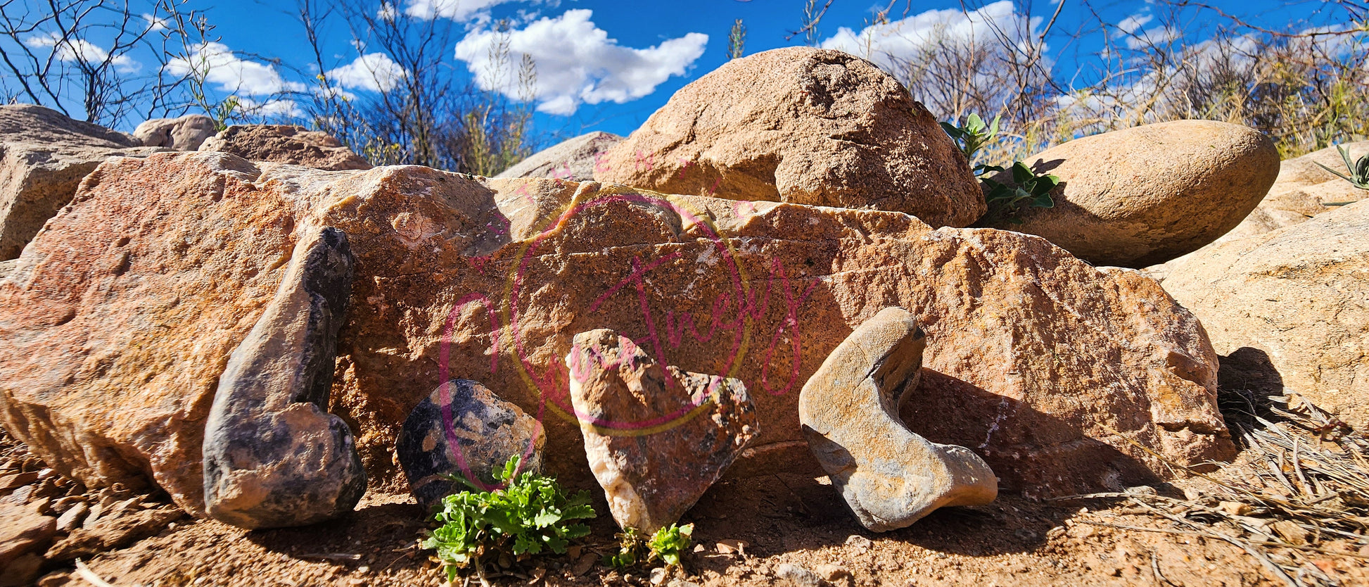 Love Rocks Fairbank Blue Sky Desert Rocks Photography Download