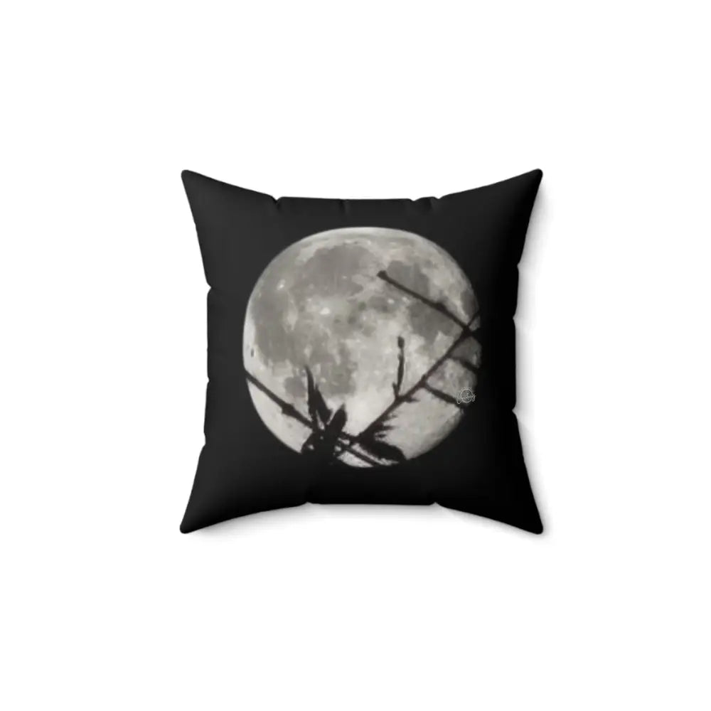 Lunar Botanica Collection | ’Silver Crossings’ Faux Suede Pillow - 14’’ × 14’’ - Home Decor