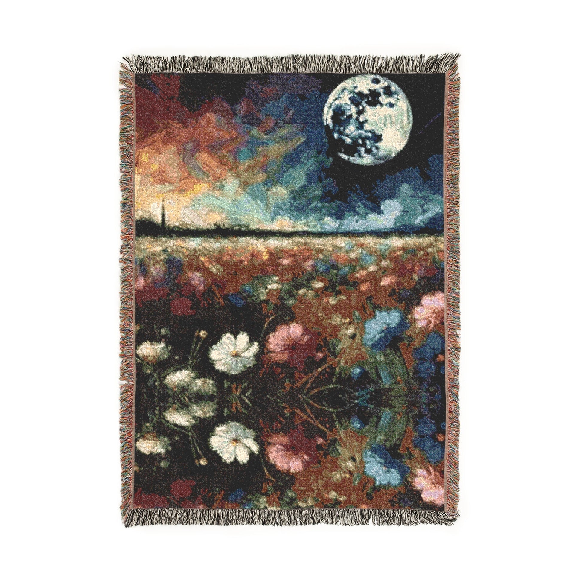 Lunar Garden – Woven Blanket Artwork / 52’’ × 37’’ Home Decor
