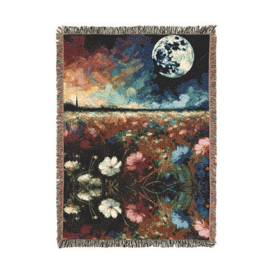 Lunar Garden – Woven Blanket Artwork / 52’’ × 37’’ Home Decor