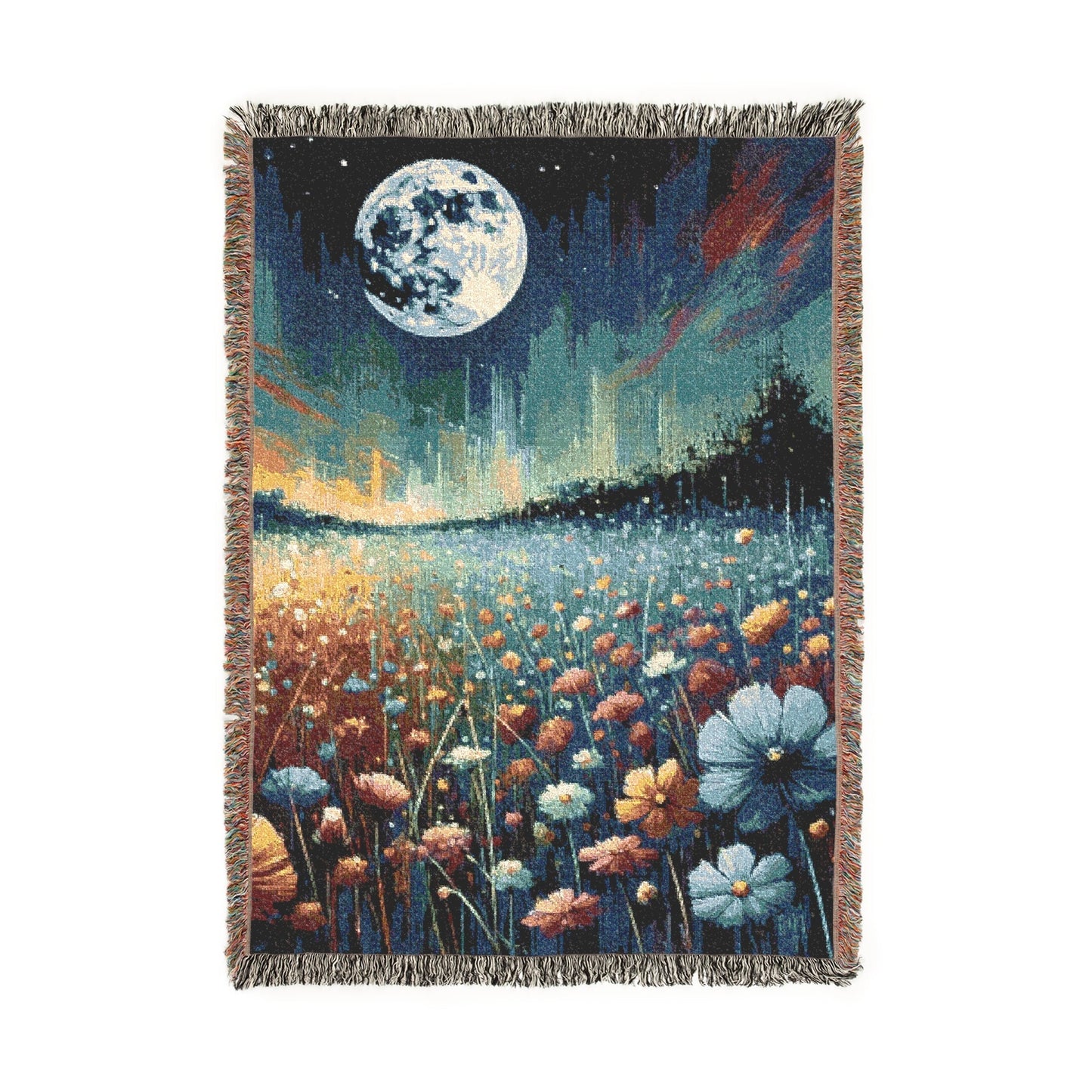 Lunar Garden – Woven Blanket for Stargazers Artwork / 52’’ × 37’’ Home Decor