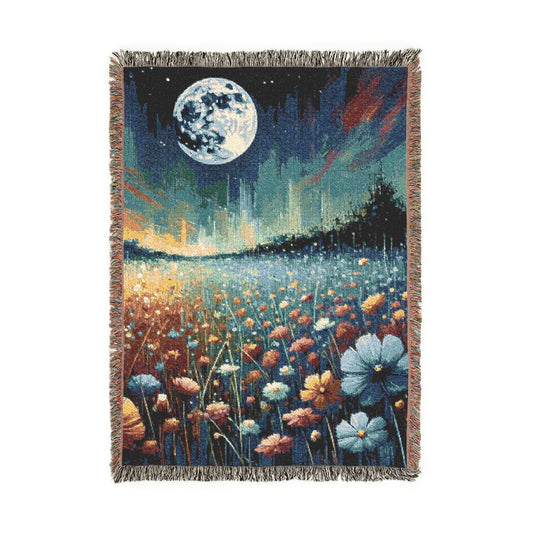 Lunar Garden – Woven Blanket for Stargazers Artwork / 52’’ × 37’’ Home Decor