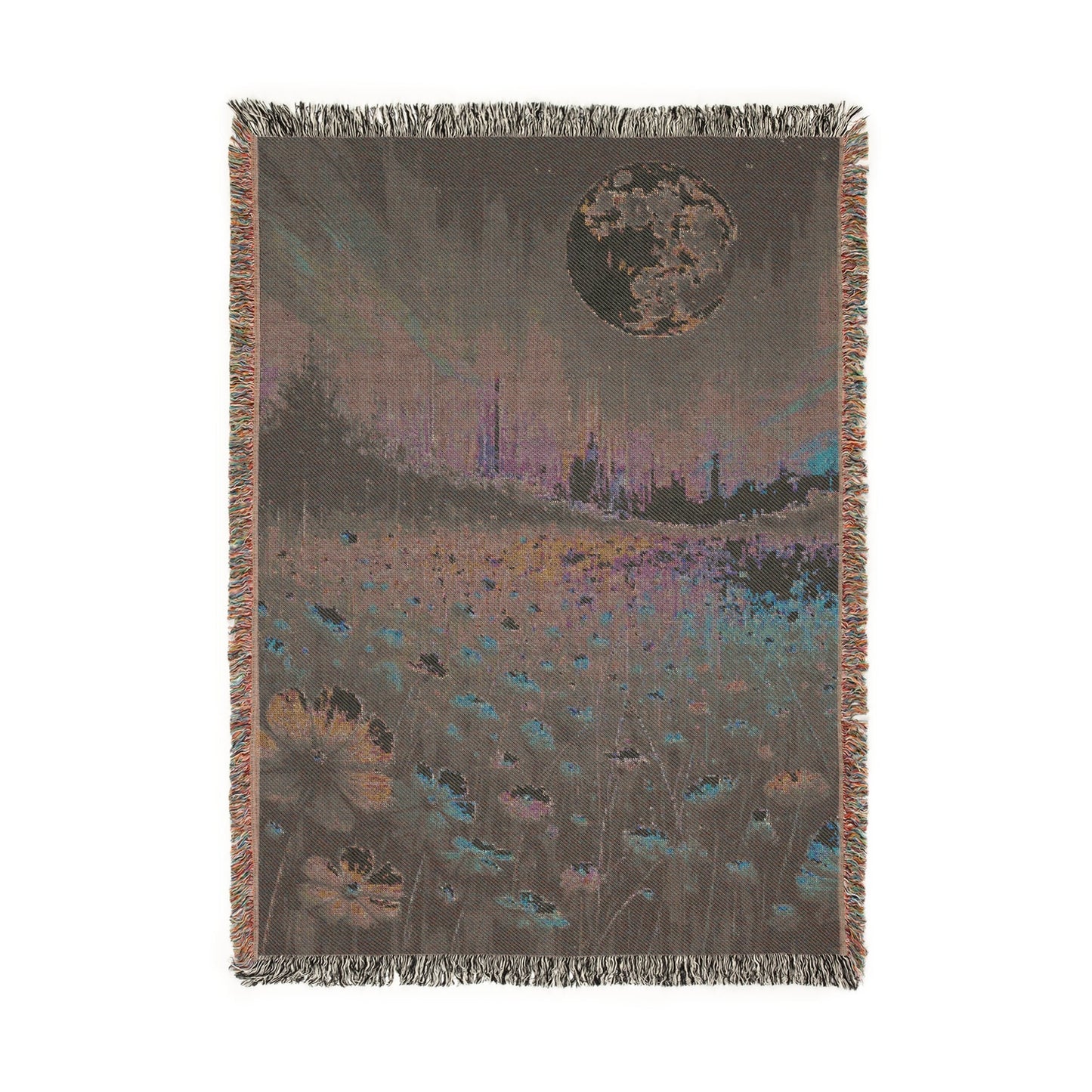 Lunar Garden – Woven Blanket for Stargazers Home Decor