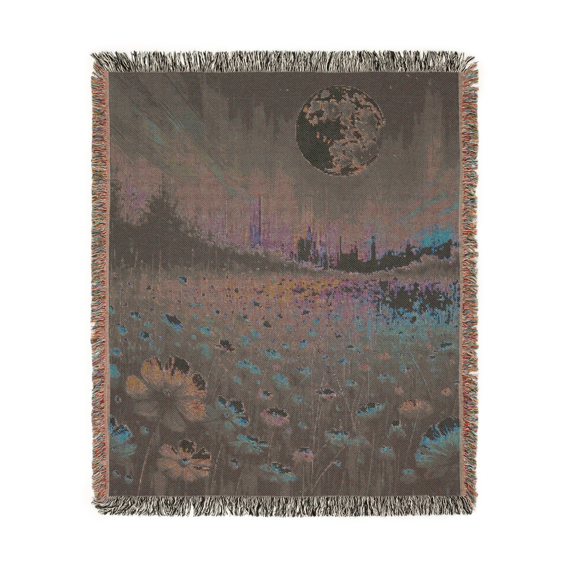 Lunar Garden – Woven Blanket for Stargazers Home Decor