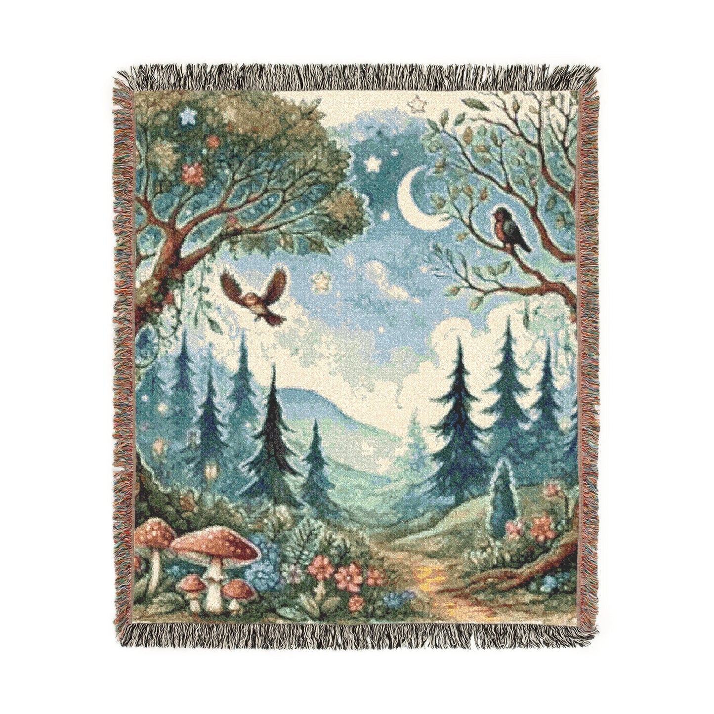 Midnight Forest – Woven Blanket Artwork / 60’’ × 50’’ Home Decor