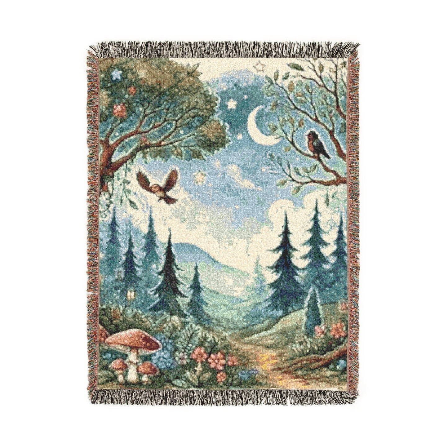 Midnight Forest – Woven Blanket Artwork / 80’’ × 60’’ Home Decor