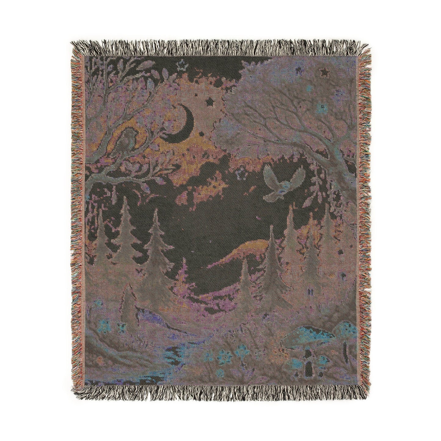 Midnight Forest – Woven Blanket Home Decor