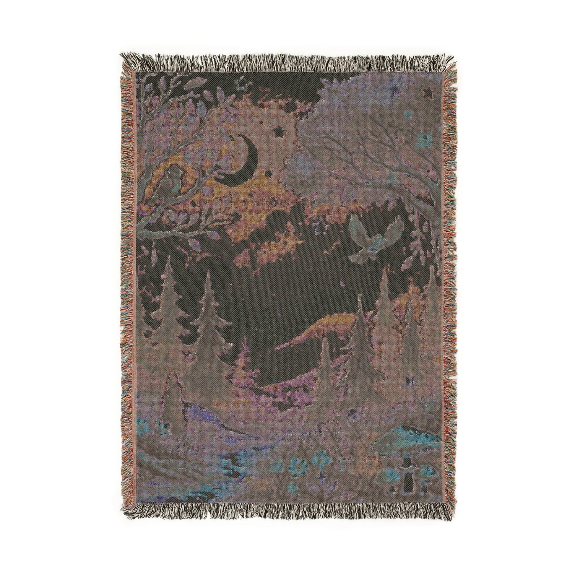 Midnight Forest – Woven Blanket Home Decor