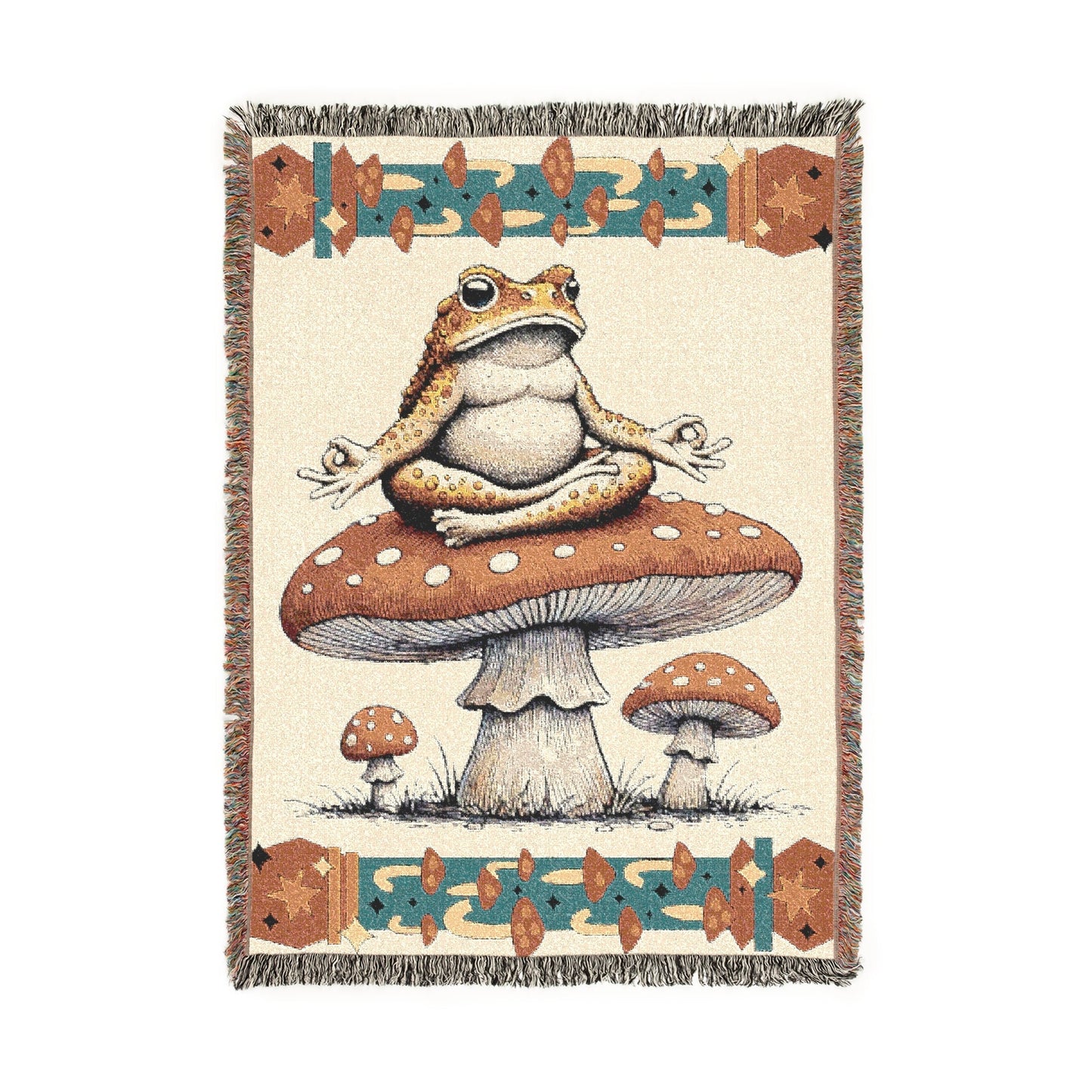 Mystic Mushrooms – Woven Blanket Artwork / 52’’ × 37’’ Home Decor