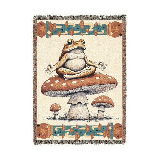 Mystic Mushrooms – Woven Blanket Artwork / 52’’ × 37’’ Home Decor