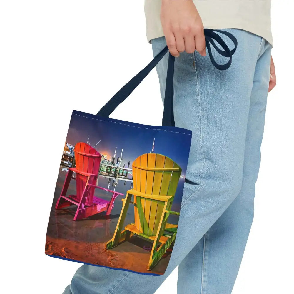 Pensacola Bay Beach Chair Breeze - Authentic Courtney Photography Tote Bag
