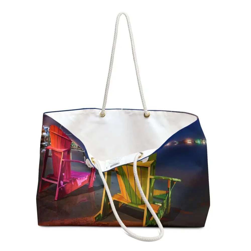 'Pensacola Bay Beach Chair Breeze' Original Photography Weekender Bag