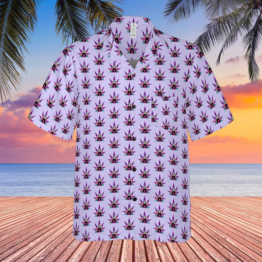Psychedelic Panda Cannabis Mushroom Hawaiian Shirt - Festival Print - S