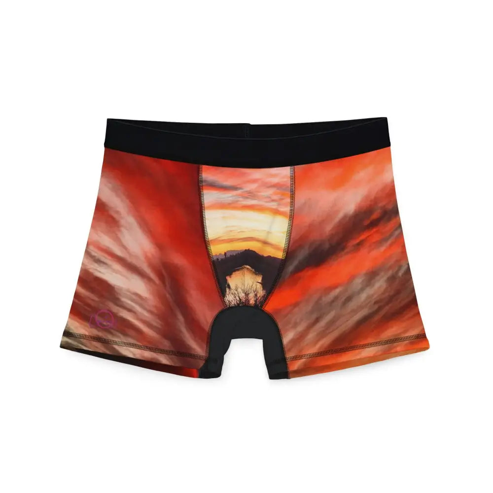 ’Rear View Sunset’ Boxer Briefs: Your Booty’s Best Friends - S / Black stitching - All Over Prints
