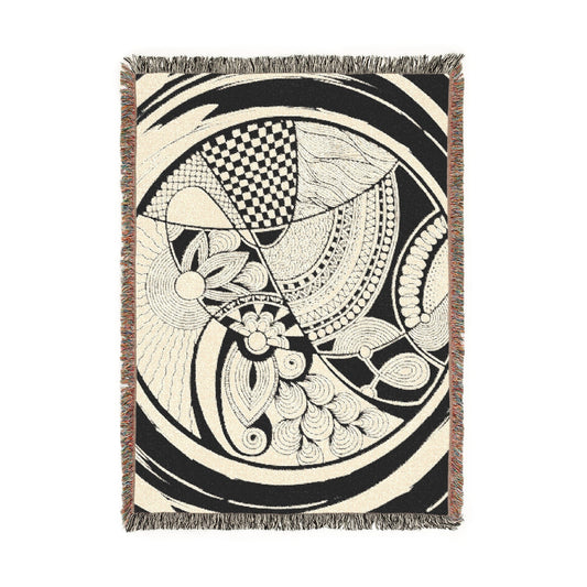 Sacred Lines – Woven Blanket Artwork / 52’’ × 37’’ Home Decor