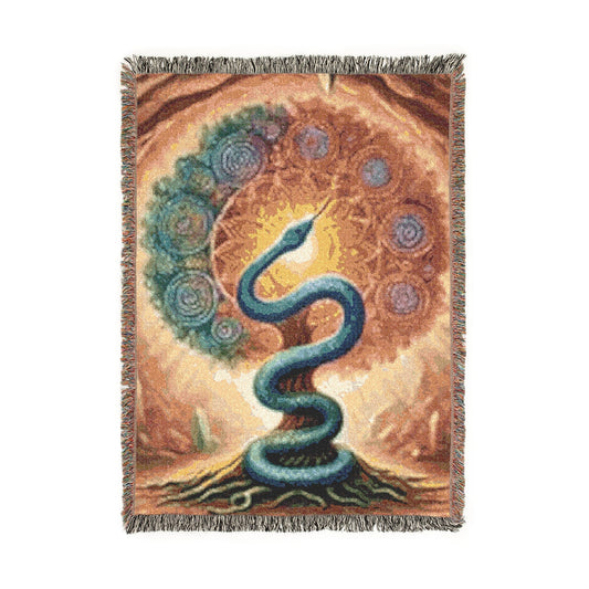 Serpent Awakening – Woven Blanket Artwork / 52’’ × 37’’ Home Decor