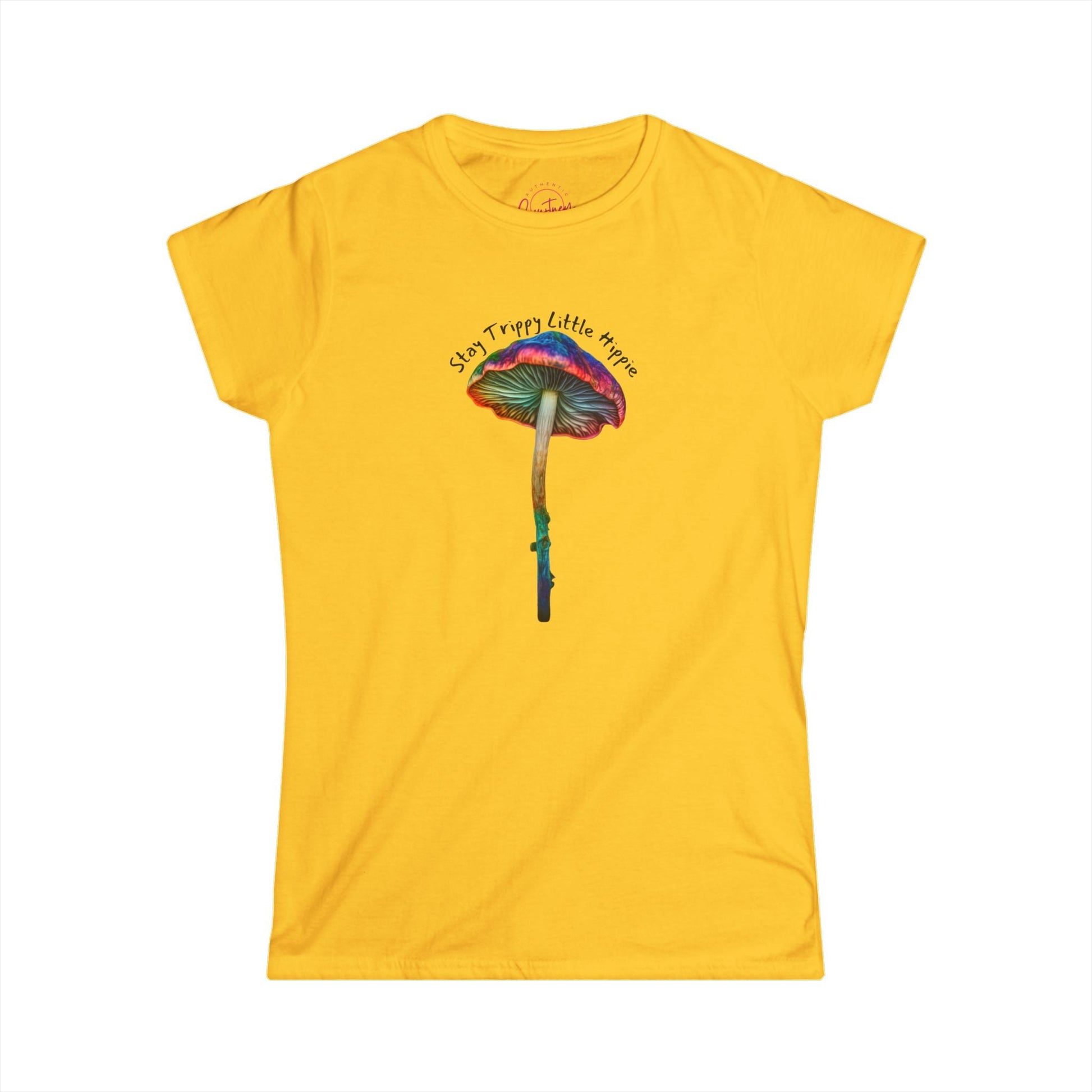 ’Stay Trippy Little Hippie’ Colorful Mushroom Graphic Tee - T-Shirt