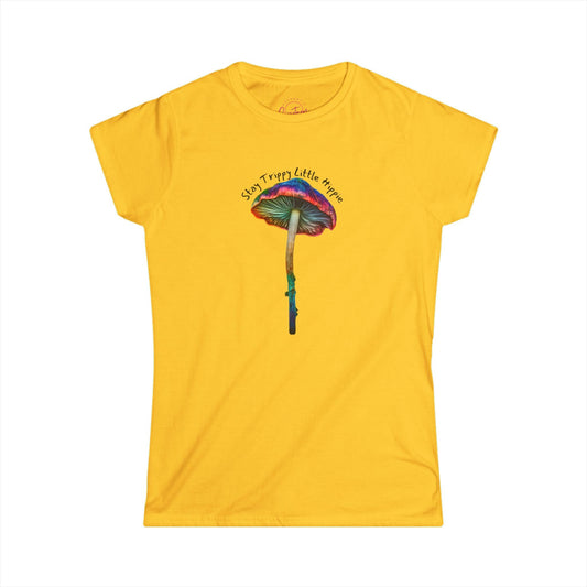’Stay Trippy Little Hippie’ Colorful Mushroom Graphic Tee - T-Shirt