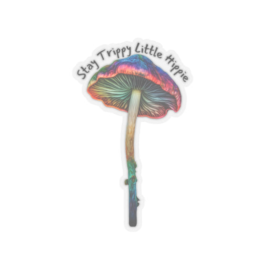 Stay Trippy Little Hippie Mushroom Sticker | Colorful Vinyl Stickers for Free Spirits | Perfect for Laptops Water