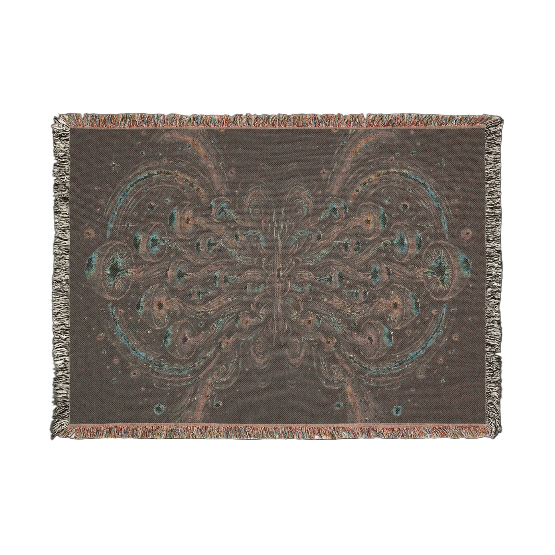 Trippy Mushroom Cluster Woven Blanket Artwork / 52’’ × 37’’ Home Decor