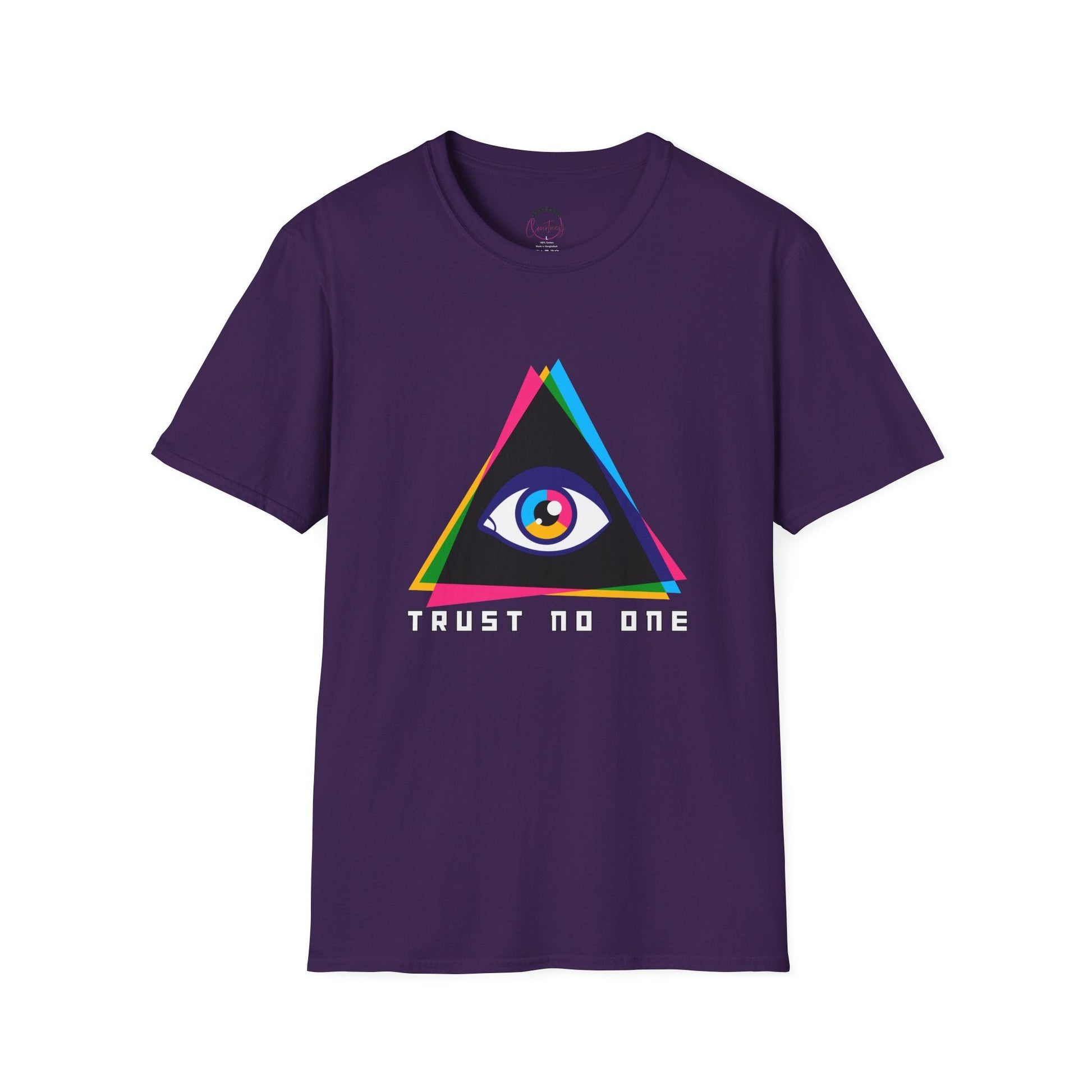 ’Trust No One’ Evil Eye Illuminati T-Shirt – Stand Out & Stay Mysterious - S / Purple - T-Shirt
