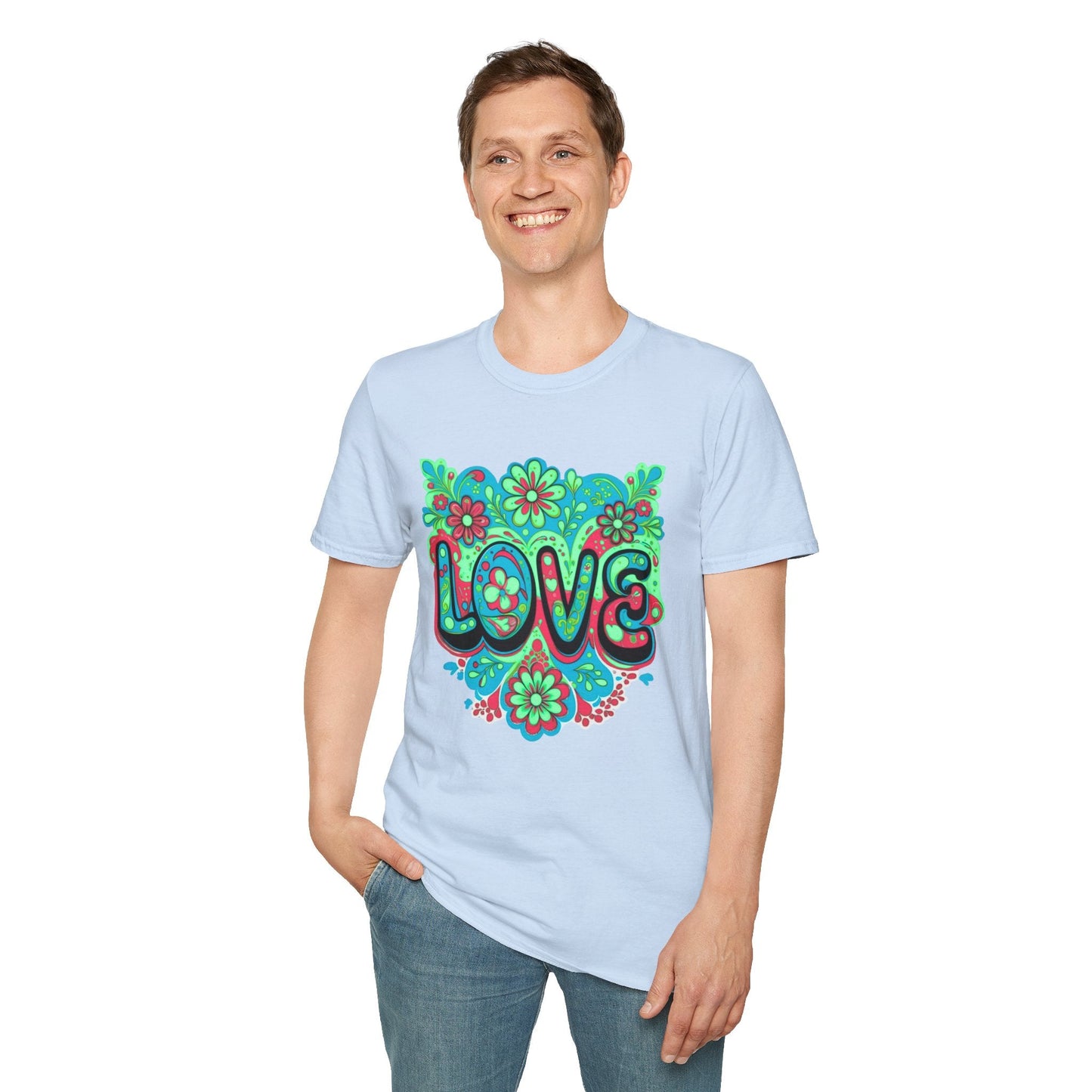 Turquoise Teal Love Tee T Shirt