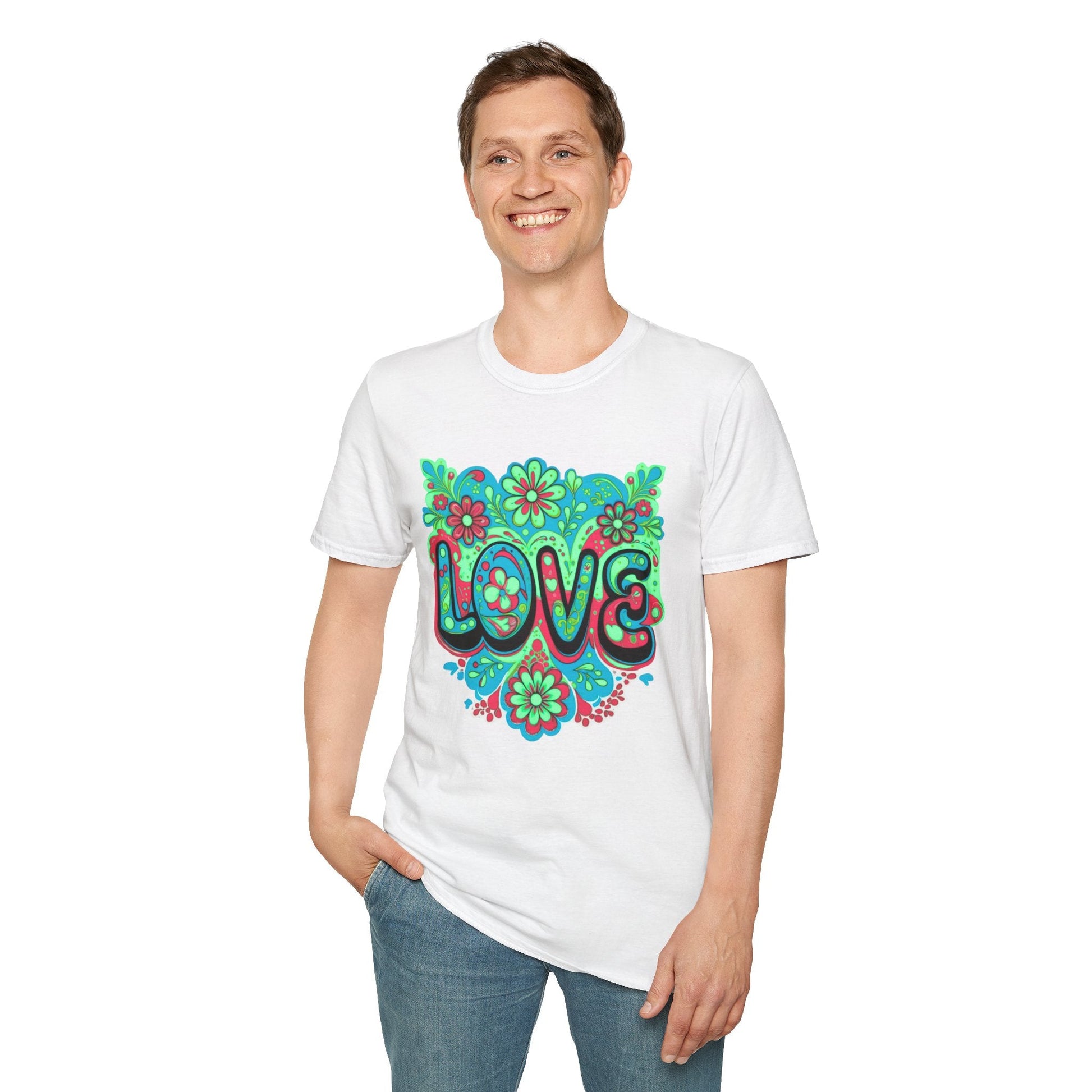 Turquoise Teal Love Tee T Shirt
