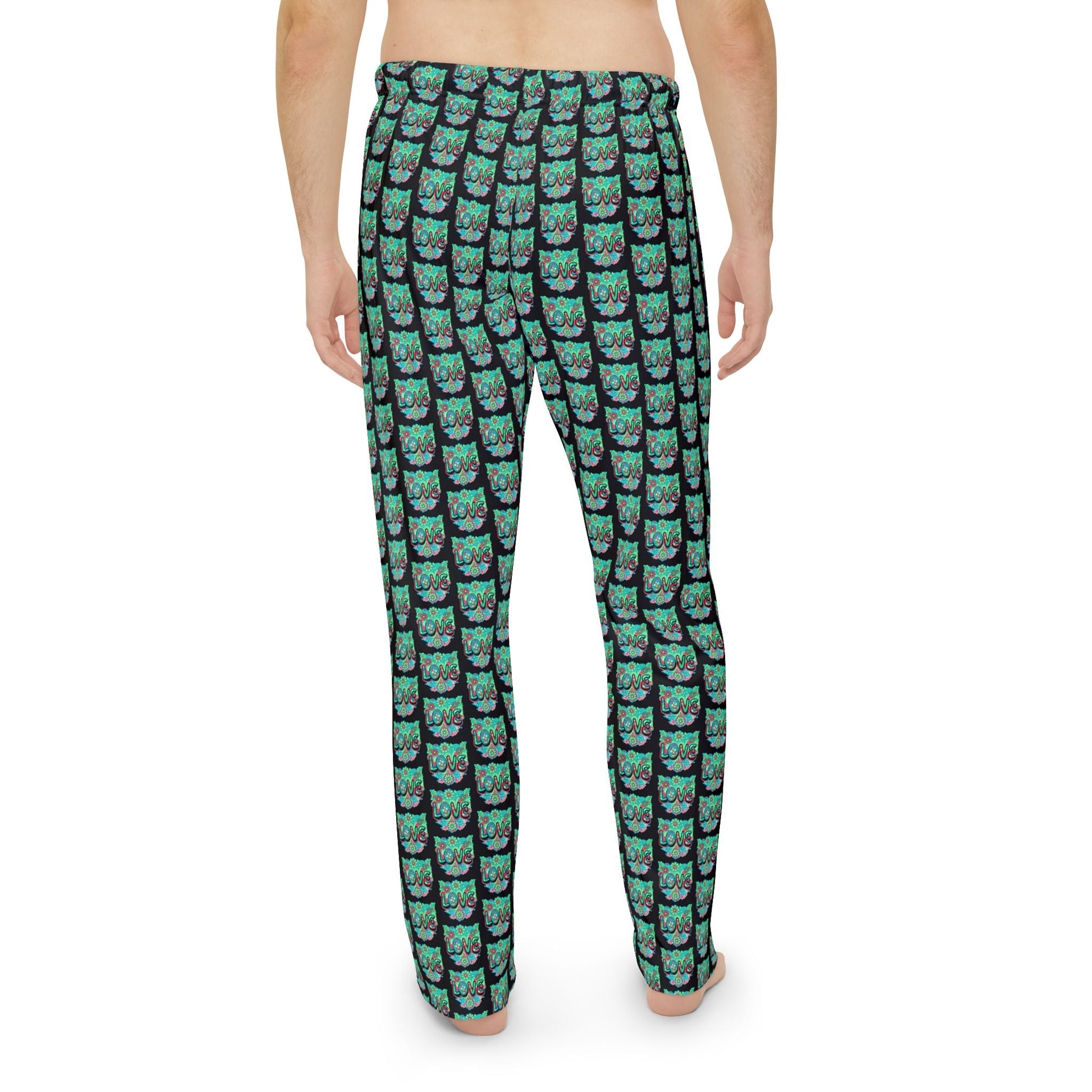 Turquoise Temple Love Lounge Pants All Over Prints