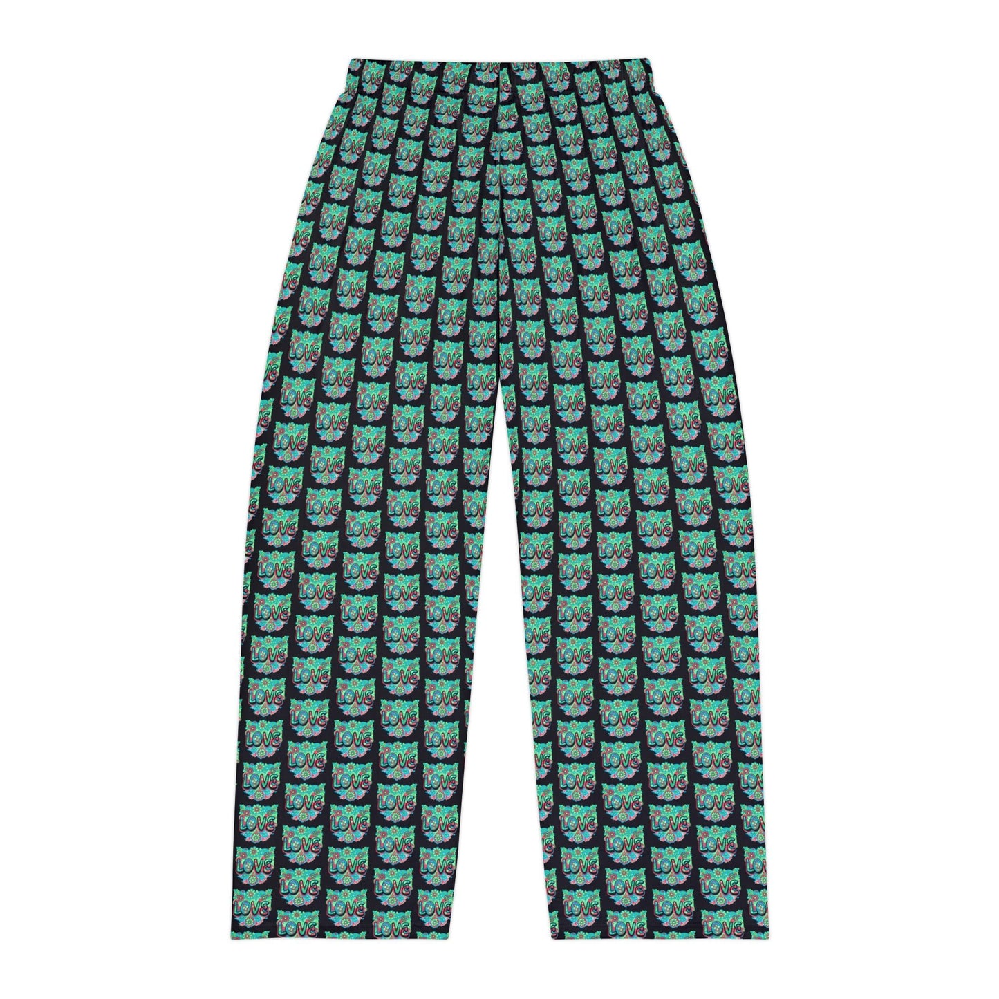 Turquoise Temple Love Lounge Pants All Over Prints